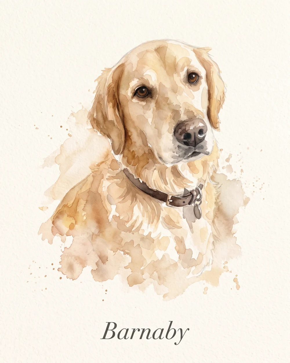 Finished cold-press watercolor portrait with room clutter removed
